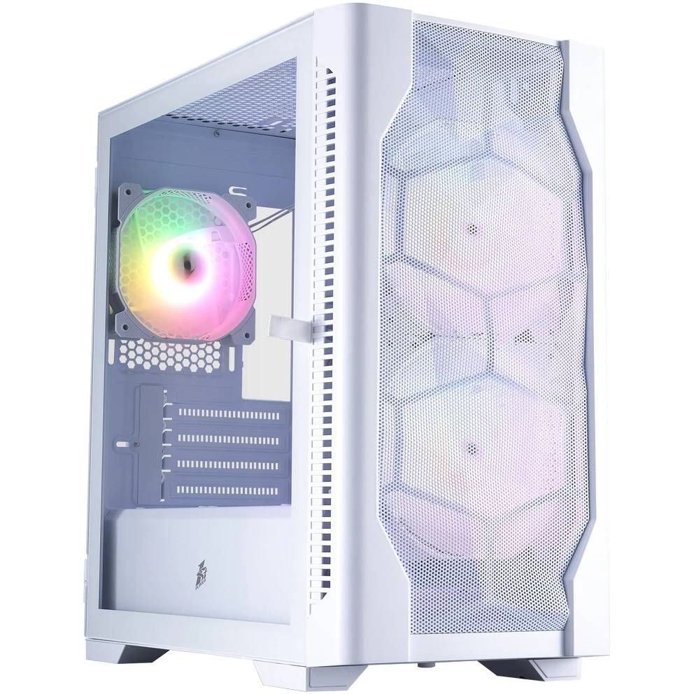Корпус 1stPlayer DK D4-M ARGB White (D4-M-WH-2F7-14-W-1F7-W), без БП, mATX