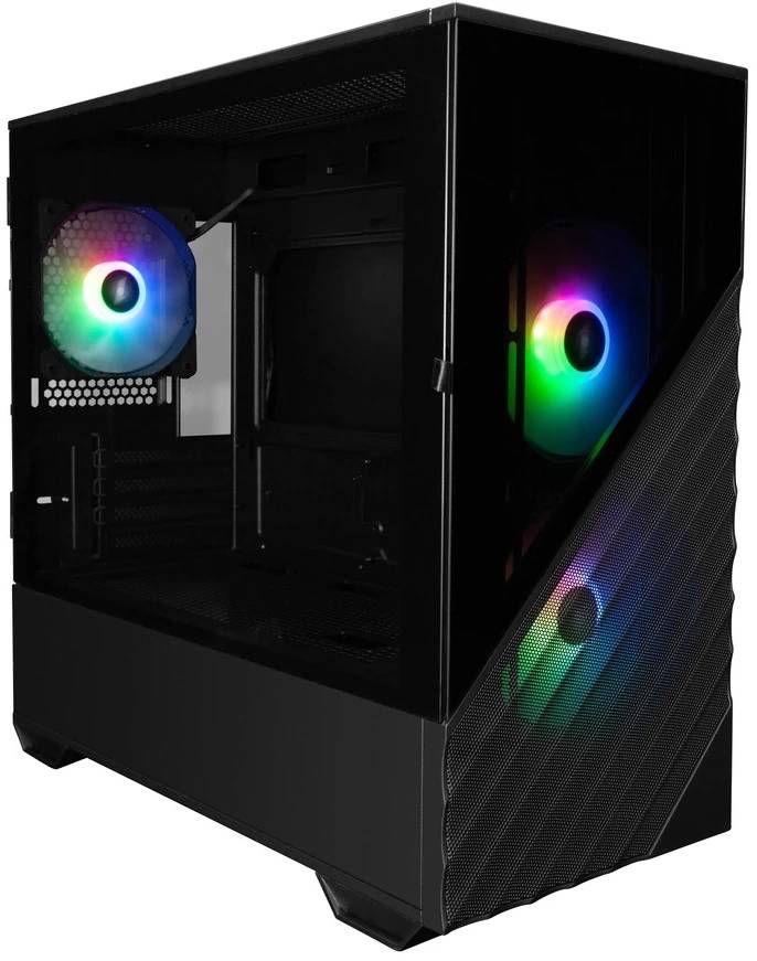 Корпус 1stPlayer DK D7 ARGB Black (D7-BK-3F7), без БП, mATX