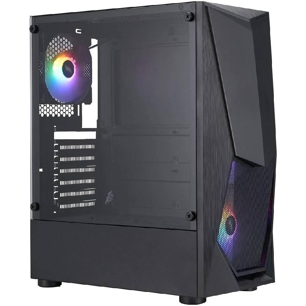 Корпус 1stPlayer DK DK-3 Black DK-3-BK-4F1, без БП, ATX