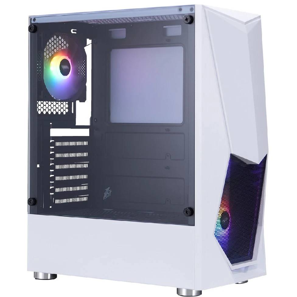 Корпус 1stPlayer DK DK-3 White DK-3-WH-4F1, без БП, ATX