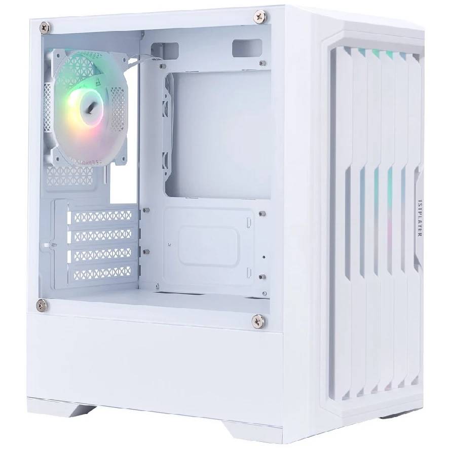 Корпус 1stPlayer BULLET HUNTER H2 ARGB White H2-WH-4F7-W, без БП, mATX