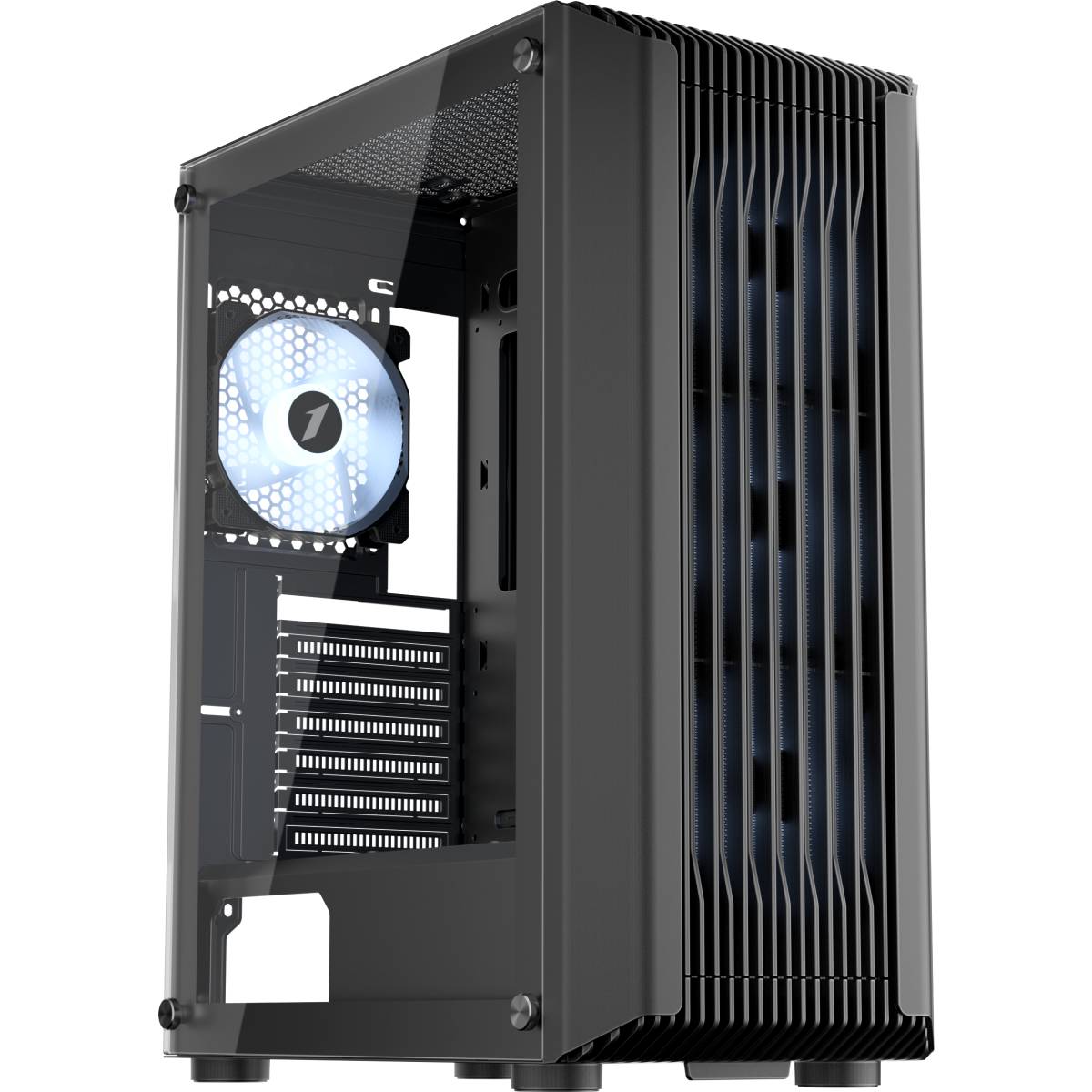 Корпус 1stPlayer BULLET HUNTER H6 ARGB H6-BK-4F7, без БП, ATX