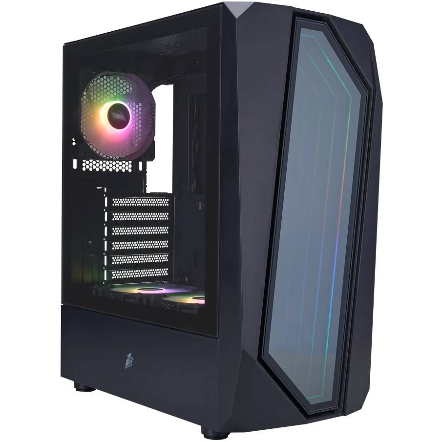 Корпус 1stPlayer INFINITE SPACE IS6 ARGB Black IS6-BK-2F7R-1F7, без БП, ATX