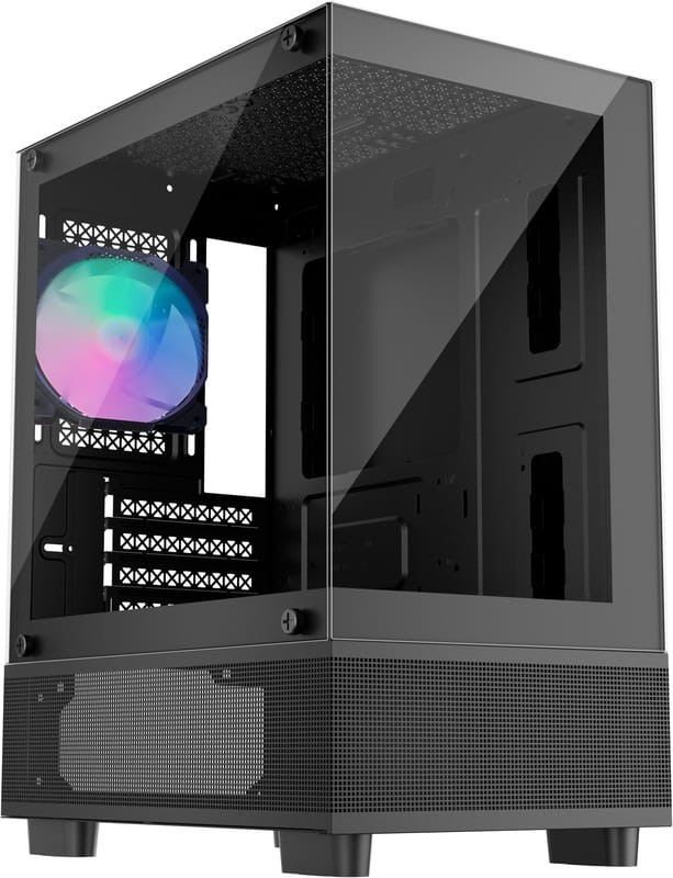 Корпус 1stPlayer MIKU Mi2-A ARGB Black Mi2-A-BK-2F2R(AP)-1F2(AP), без БП, mATX