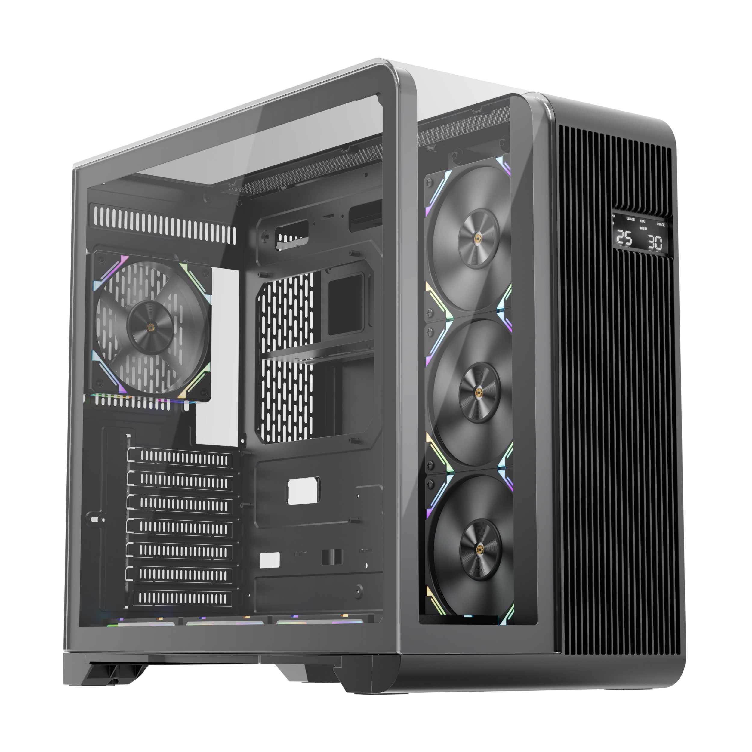 Корпус 1STPLAYER RT7 Black (RT7-BK), без БП, ATX