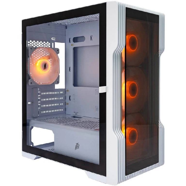 Корпус 1stPlayer Trilobite T3-G ARGB White T3-G-WH-4F7-W, без БП, mATX