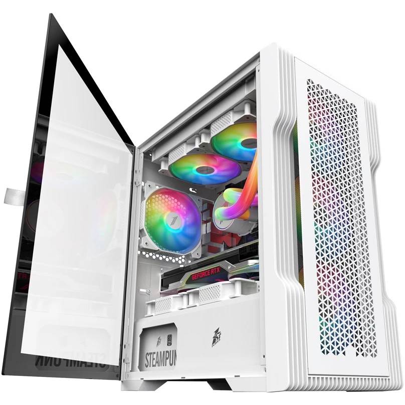 Корпус 1stPlayer Trilobite T3 ARGB White T3-WH-4F7-W, без БП, mATX