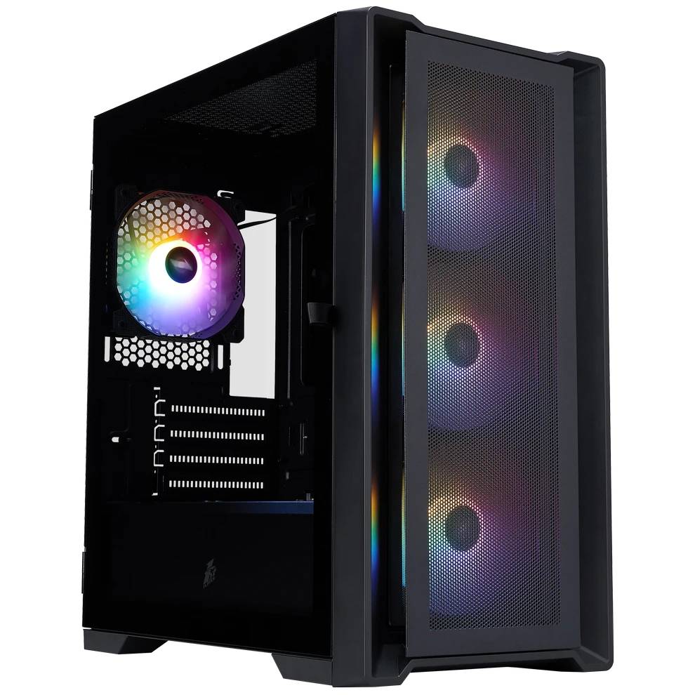 Корпус 1stPlayer Trilobite T4 Mesh FRGB Black T4-BK-4F1, без БП, mATX
