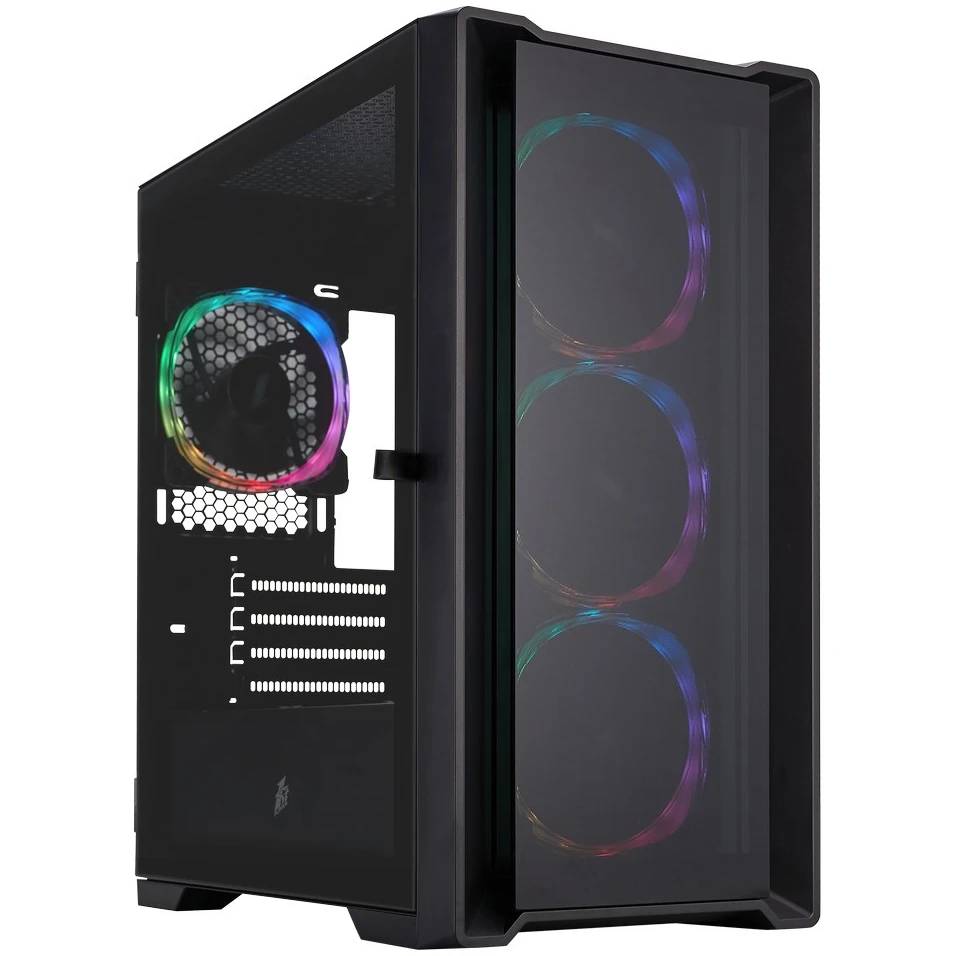 Корпус 1stPlayer Trilobite T4-G ARGB Black T4-G-BK-4FS7, без БП, mATX