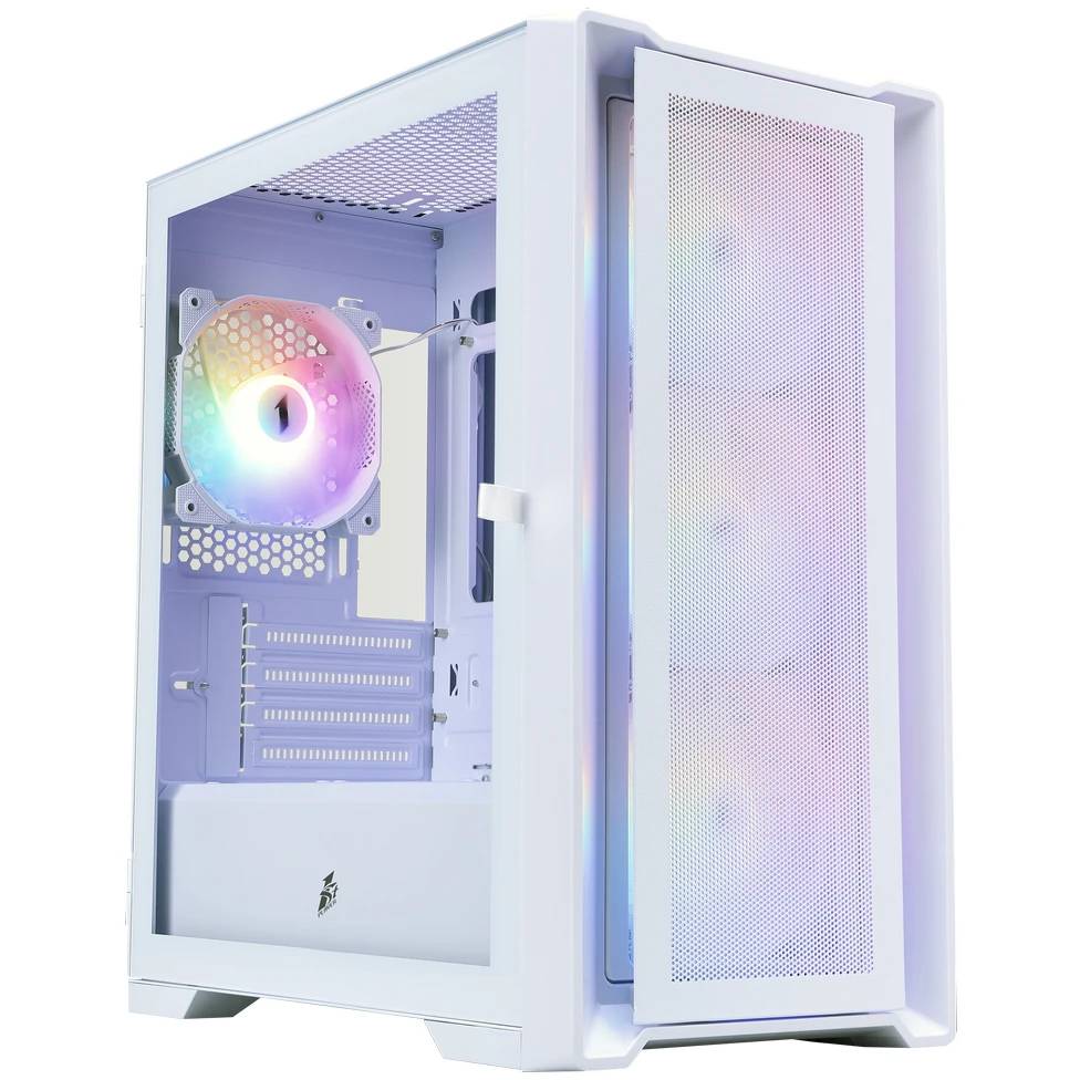 Корпус 1stPlayer Trilobite T4 Mesh FRGB White T4-WH-4F1-W, без БП, mATX