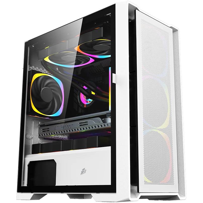 Корпус 1stPlayer Trilobite T4 Mesh ARGB White T4-WH-4FS7-W, без БП, mATX