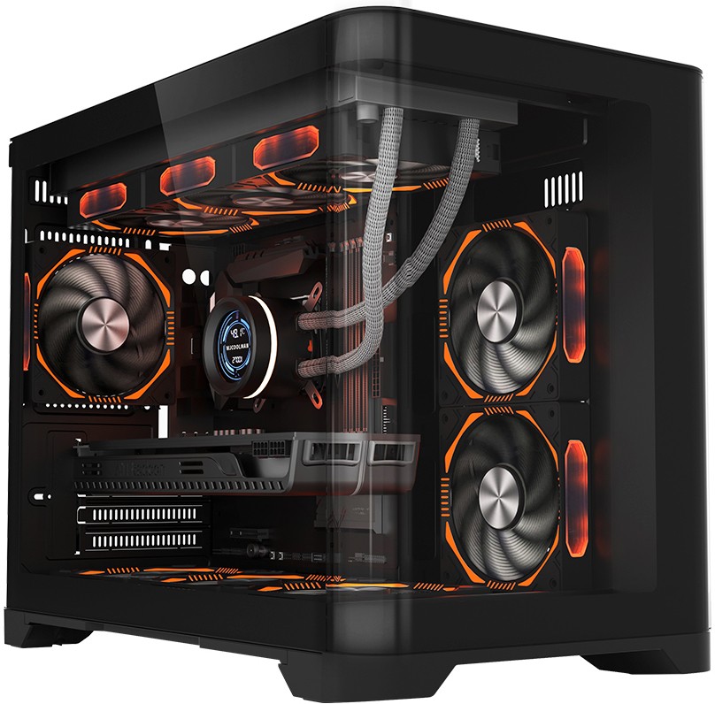 Корпус 1stPlayer UVIEW UV6 Black UV6-BK, без БП, mATX