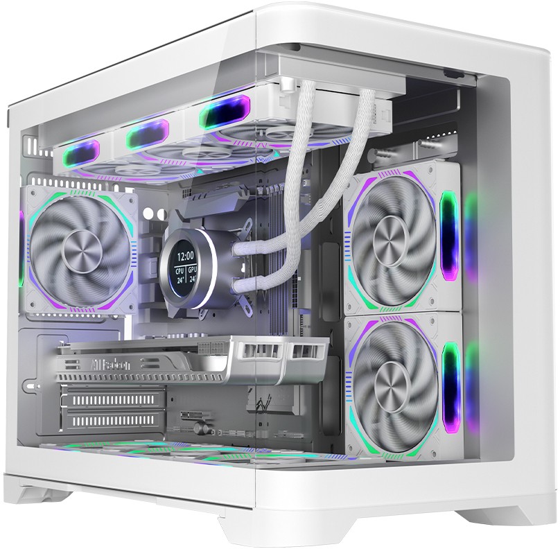 Корпус 1stPlayer UVIEW UV6 White UV6-WH, без БП, mATX