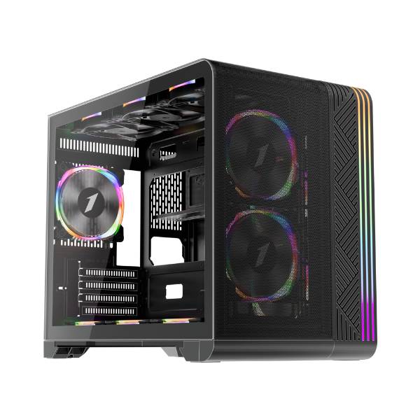 Корпус 1STPLAYER VT6 ARGB Black (VT6-BK-3FS7), без БП, mATX