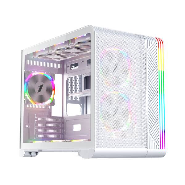 Корпус 1STPLAYER VT6 ARGB White (VT6-WH-3FS7-W), без БП, mATX