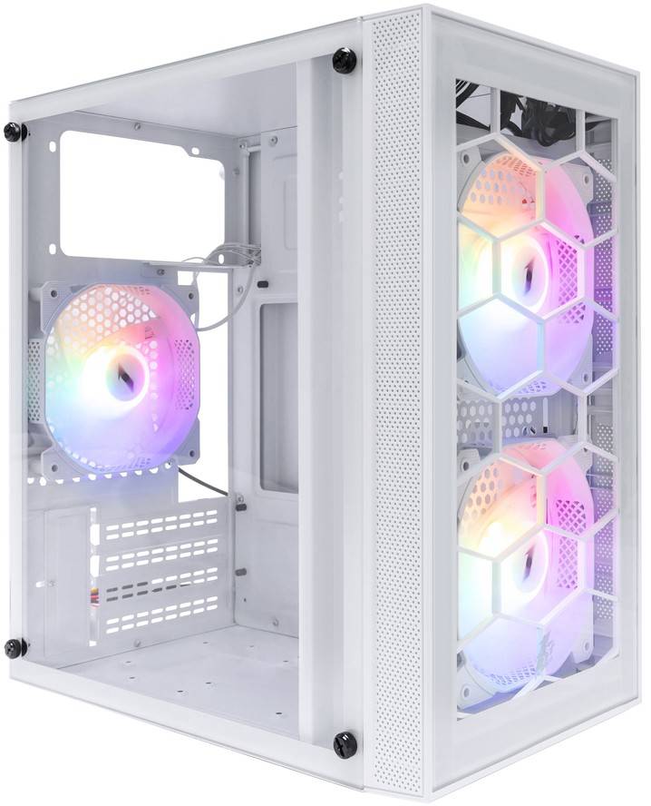 Корпус 1stPlayer FIREBASE X1 White X1-WH-3F1-W, без БП, mATX
