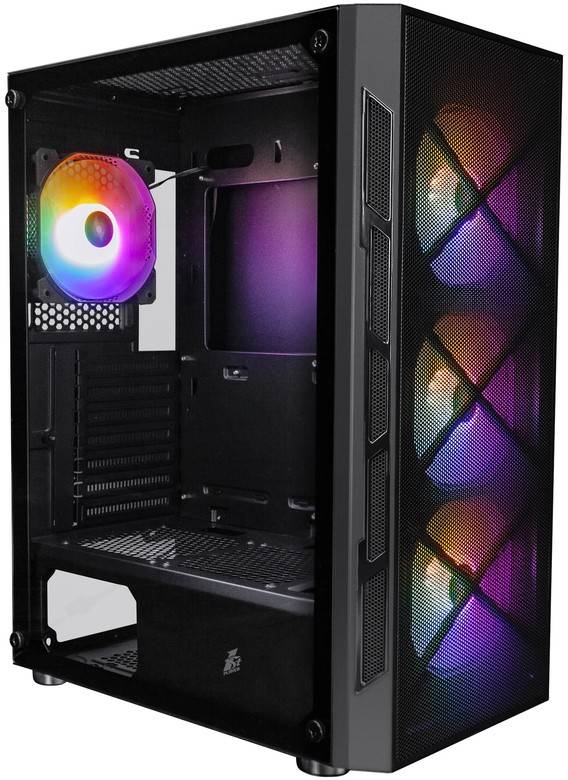 Корпус 1stPlayer FIREBASE XP Black XP-BK-4F1, без БП, ATX