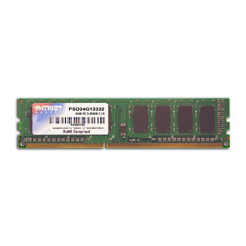 Оперативная память 4Gb Patriot Signature PSD34G133381, DDR III, PC-10600, 1333MHz, 1.5V