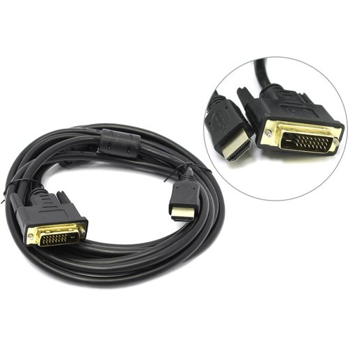 Кабель HDMI (19M) - DVI-D (25M), 3м, фильтры, 5bites APC-073-030