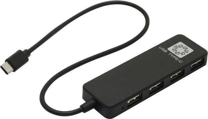 Разветвитель USB2.0 5bites HB24C-210BK, черный (USB Type-C)