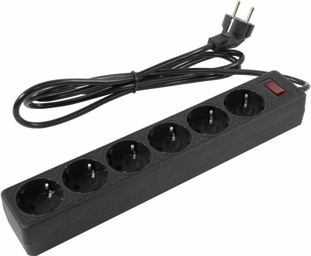 Сетевой фильтр 1.8м 6 розеток 5bites SP6B-518 6S, черный