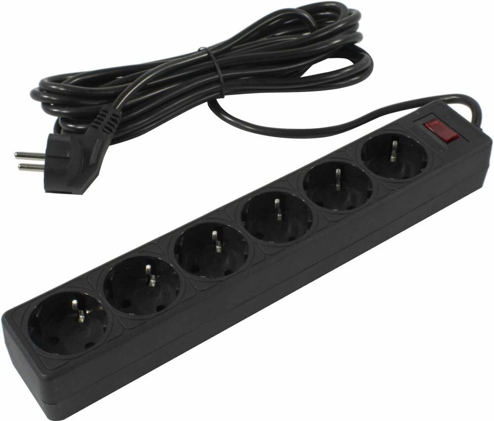Сетевой фильтр 5м 6 розеток 5bites SP6B-550, черный