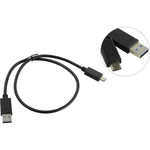 Кабель USB3.0 (M) - USB3.0 Type-C (M), 0.5м, 5bites TC302-05, черный