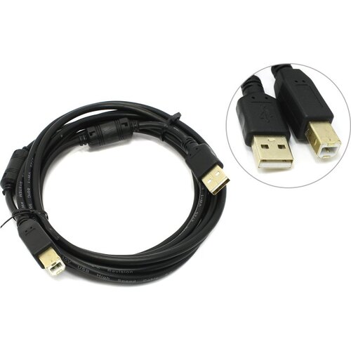 Кабель USB2.0 (AM) - USB2.0 (BM), 3м, 5bites UC5010-030A, черный