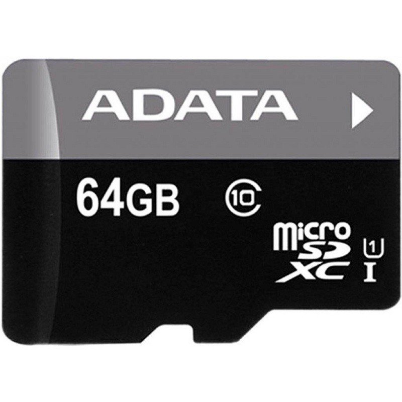 Карта памяти 64Gb AData AUSDX64GUICL10-RA1, SD Micro, SDXC Class 10, UHS-I U1, переходник