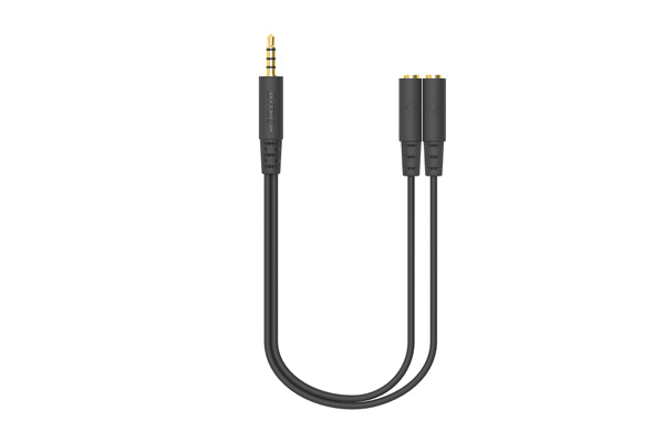 Кабель адаптер Jack3.5 4pin (M) - 2xJack3.5 (F) A4Tech AD-3P, 0.2м, черный