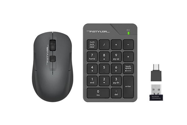 Набор A4Tech Fstyler FG1600C Air, серый (цифровой блок + мышь)