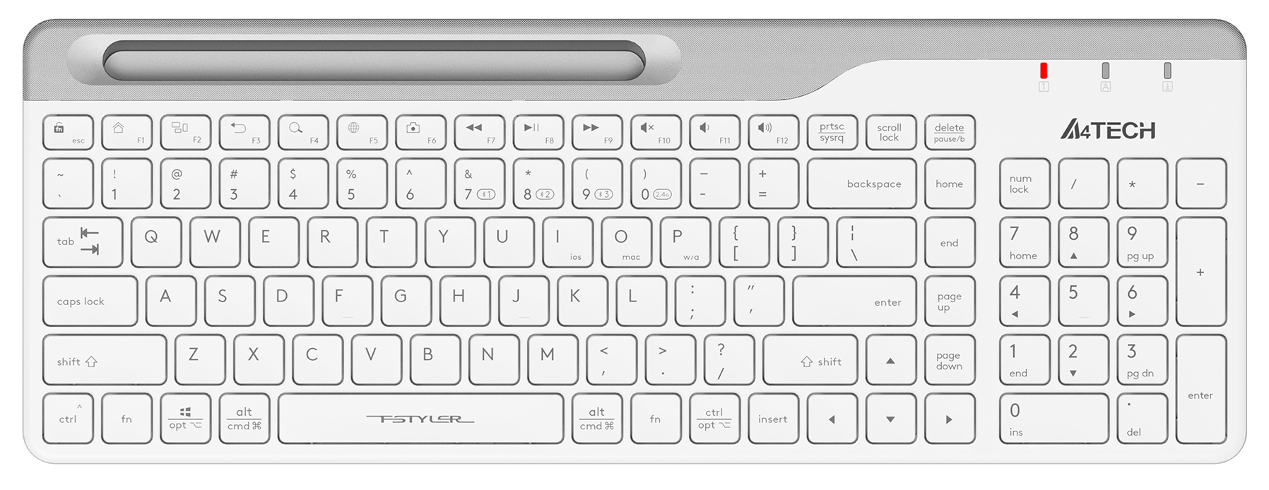 Клавиатура A4Tech Fstyler FBK25, белый-серый