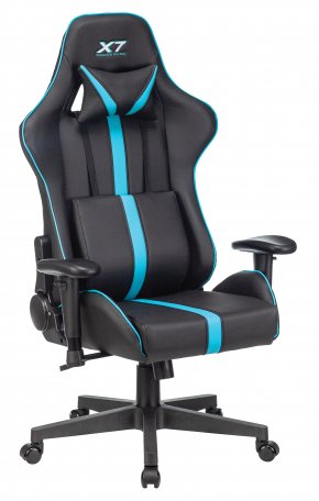 Кресло игровое A4Tech X7 GG-1200, черный-голубой