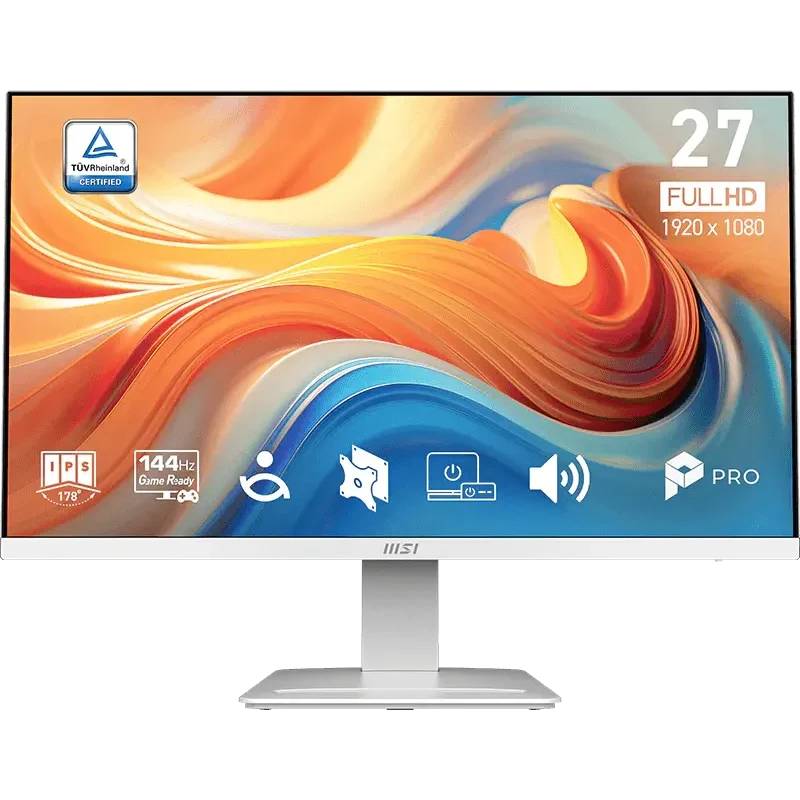 Монитор 27" MSI PRO MP273W E14A, 1920x1080, IPS, 144Hz, Speakers (VGA, HDMI, DP) (9S6-3PB4CH-265)