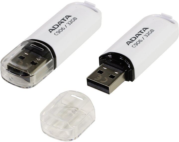 32Gb AData C906 AC906-32G-RWH, USB2.0, White