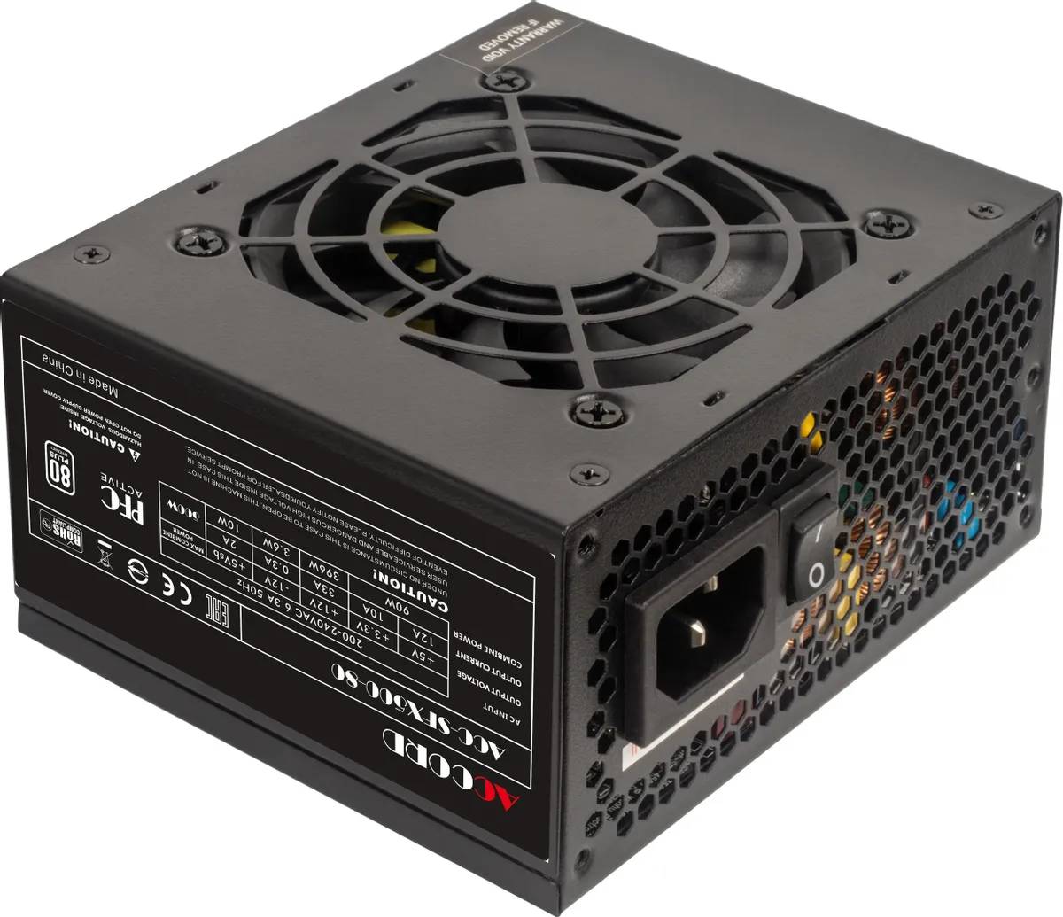 Блок питания 500Вт, Accord ACC-SFX500-80, APFC, SFX