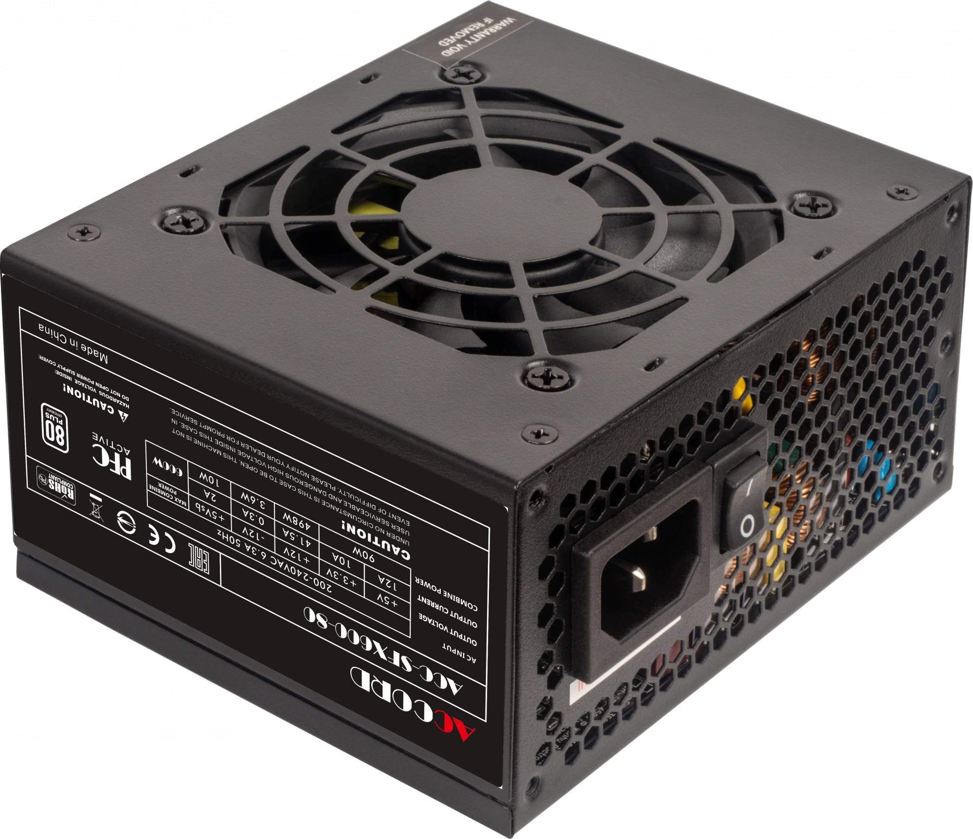 Блок питания 600Вт, Accord ACC-SFX600-80, APFC, SFX