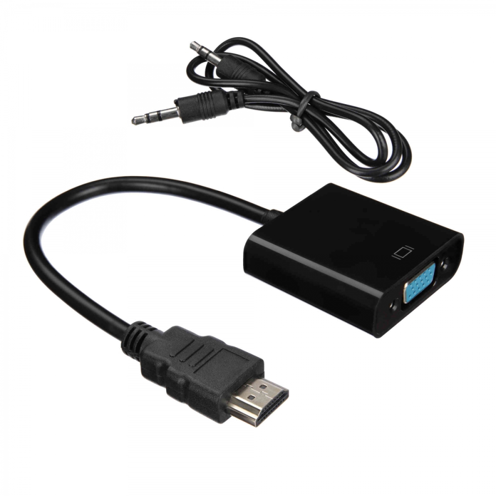 Кабель адаптер HDMI (19M) - VGA (15F), 0.2м, ACD ACD-DAHVF-01B, черный