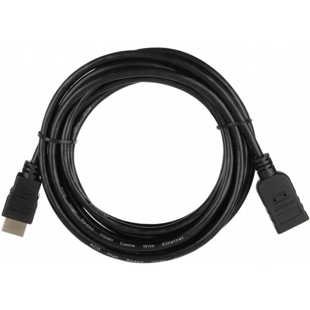 Кабель удлинитель HDMI (19M) - HDMI (19F), 3м, ACD ACD-DHHF1-30B, черный