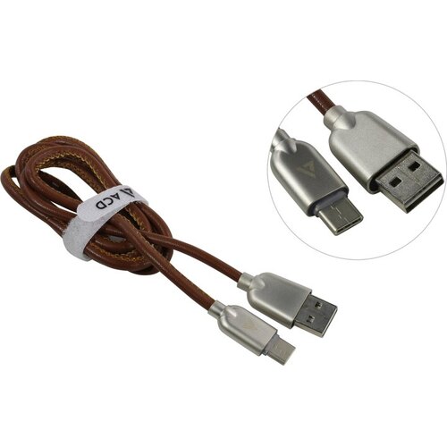 Кабель USB2.0 (M) - USB2.0 Type-C (M), 1м, ACD ACD-U926-C2N, коричневый