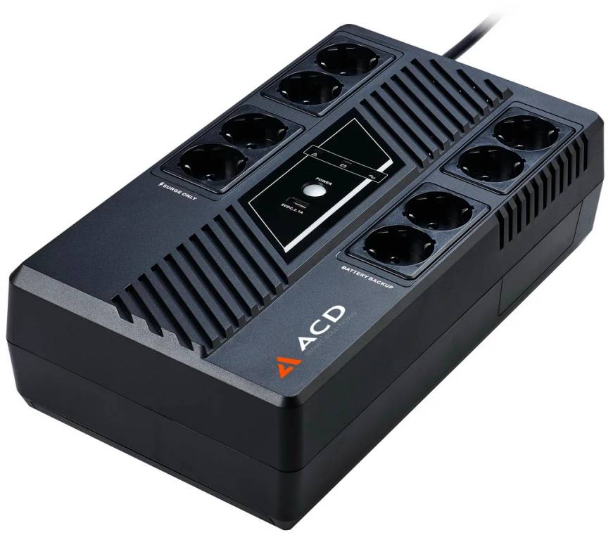 ИБП ACD PW-Entry 600 (86C-C24013-00G), 600VA, 8xSchuko
