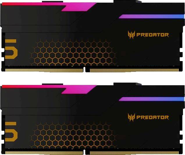 Оперативная память 32Gb Acer Predator Hermes RGB Black HERMES-32GB-6400-1R8-V2 BL.9BWWR.391, DDR V, PC-51200, 6400MHz, kit 2x16Gb
