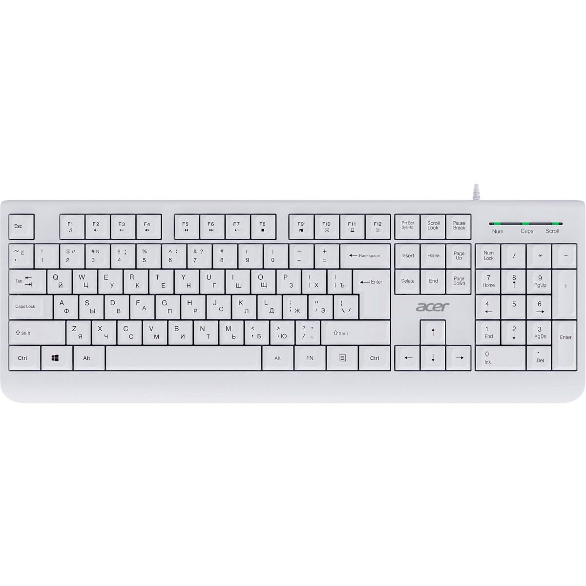 Клавиатура Acer OKW400 ZL.KBDEE.01B, USB, белый