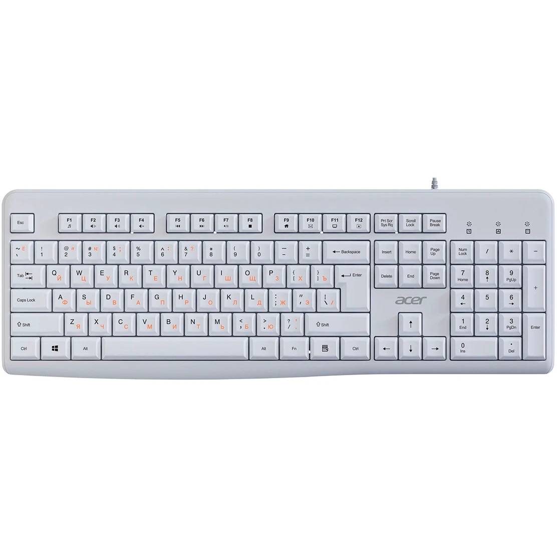 Клавиатура Acer OKW500 ZL.KBDEE.01S, USB, белый