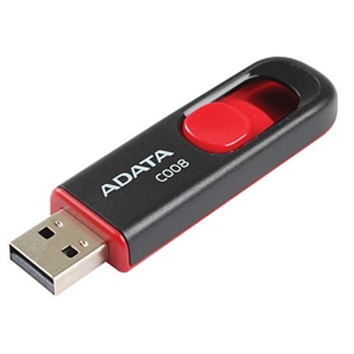 16Gb AData C008 AC008-16G-RKD, USB2.0, Black/Red
