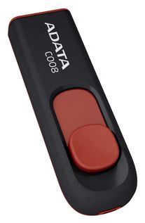64Gb AData C008 AC008-64G-RKD, USB2.0, Black/Red