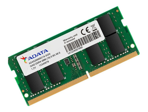 Оперативная память для ноутбука 8Gb AData Premier AD4S26668G19-SGN, SODIMM DDR IV, PC-21300, 2666MHz