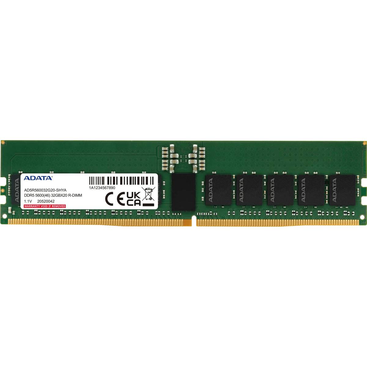 Серверная оперативная память 32Gb ADATA AD5R560032G20-SHYA, DDR V, PC-44800, 5600MHz, ECC Reg