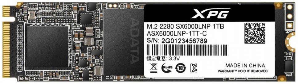 1Tb SSD AData XPG SX6000 Lite ASX6000LNP-1TT-C, (1800/1200), NVMe M.2