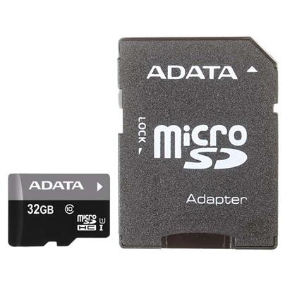 Карта памяти 32Gb AData AUSDH32GUICL10-RA1, SD Micro, SDHC Class 10, UHS-I U1, переходник